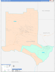 Los Alamos County, NM Wall Map Color Cast Style 2024